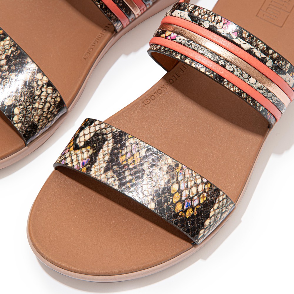 Fitflop Australia - Fitflop Womens Sandals Pink Clearance - Fitflop Barra Snake-bangle Leather 